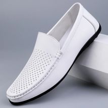 Scarpe da uomo in pelle Casual 2025 Mocassini da uomo Mocassini Estate Slip traspirante su scarpe da barca Scarpe da guida di marca Plus Size 38-47