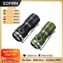 Sofirn SC13 Nero Verde SST40 LED 1300lm Mini Torcia tattica 18350 6000K Portachiavi Torcia di emergenza