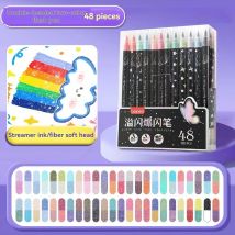 Zestaw 96/12 metalicznych pisaków z podwójną końcówką, brokatowe markery do notowania, artykuły do pisania w dzienniku, urocze długopisy.