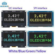 2.4" 2.42 Inch 128x64 OLED LCD Display Module SSD1309 12864 7 Pin SPI/IIC I2C Serial Interface for Arduino UNO R3 C51