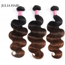 Julia Chestnut Brown Ombre Body Wave Hair Bundles fasci di capelli umani 100% estensioni dei capelli umani vergini 1/3/4 pezzi doppia trama