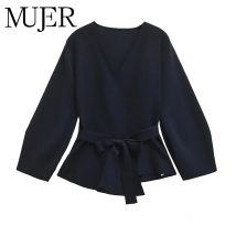 MUJER 2025 Damen-Blazer, Wickelstrick, lässiger Blazer, Damen-Schulterpolster, neue Mäntel und Jacken, Langarm-Gürtel-Blazer für Damen