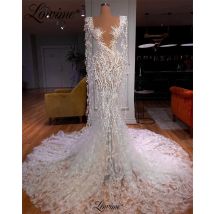 Wunderschöne arabische lange Abendkleid Kleid schwere Perle Perlen plus Größe Meerjungfrau Promi Kleider 2023 Couture Hochzeits feier Kleid