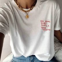 Ich trage T-Shirts, lustige Buchstaben, bedruckt, weiße T-Shirts, weiblich, Sommer, kurze Ärmel, lose Baumwolle, lässige Tops, 2025, neue Basic-T-Shirts