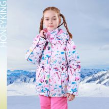 HONEYKING Kinder Ski Outwear Winter Warm Winddicht Outdoor Sport Schnee Jacken Mädchen Snowboard Mantel Für Ski Kleidung Ausrüstung