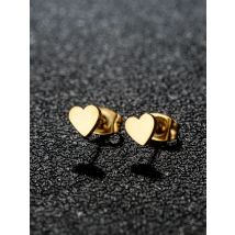 2024 Tiny Heart Stud Earrings For Women Hiphop Black Stainless Steel Hollow Small Earring Ear Jewelry Girls Wholesale