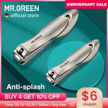 MR.GREEN Tagliaunghie in acciaio inossidabile antispruzzo Tagliaunghie Strumenti per manicure Design bionico Tagliaunghie Forbici per pedicure