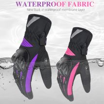 SUOMY Winter Motorcycle Gloves Lady Pink/Purple Windproof Waterproof Biker Gloves Touch Screen Warm Riding Gloves For Women