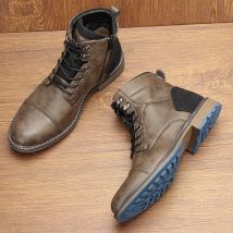 Klassische Lederstiefel für Herren im amerikanischen Stil, 2025, modische, bequeme Marken-Stiefeletten für Herren