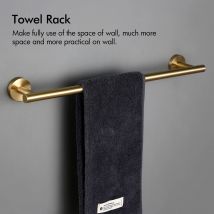 Portasciugamani in oro spazzolato da 450 mm per montaggio a parete per bagno Accessorio da bagno resistente, portasciugamani per portasciugamani in oro da bagno