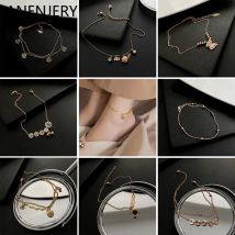 Anenjery 316l Edelstahl Boho erste Fußkettchen Schmetterlings schale Doppels chicht Quaste Anhänger Frauen Knöchel Strand Fuß schmuck