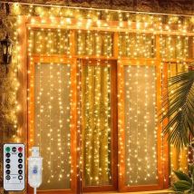 3m USB-Vorhang Lichterketten Weihnachts girlande Lichterkette Girlanden Wasserfall Fernbedienung 8 Modi Hochzeit zu Hause Schlafzimmer Dekor