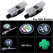 2 pz PER Alfa Romeo LED Porta Auto Benvenuto Luce Logo Proiettore Giulia Giulietta Mito Stelvio Brera 147 156 159 auto-styling