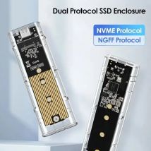 M.2 NVME PCIe NGFF SATA Custodia SSD doppio protocollo Trasparente USB Tipo C 10Gbps PCI-E M2 SSD Custodia esterna trasparente Scatola disco rigido