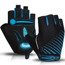 MOREOK Guantes de ciclismo, guantes de bicicleta transpirables, almohadillas de gel de 5 mm, guantes antideslizantes para bicicleta de montaña, guantes de ciclismo de carretera MTB para hombres y