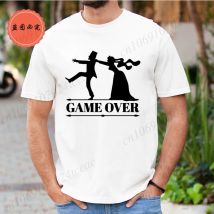 Abbigliamento estivo da uomo Game Over Sposa Sposo Bachelor Party T Shirt Maglietta divertente Abbigliamento uomo Manica corta Camisetas T-shirt