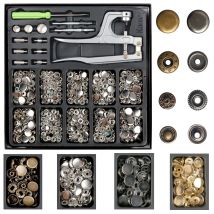 Bottoni automatici in metallo/plastica/artiglio con bottoni a pressione con bottoni per pinze a pressione per artigianato in pelle, abbigliamento, borse, accessori per cucire