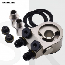 SK CUSTOM Motorkühler-Adapter, Ölkühler, Filter, Sandwich-Platte, Thermostat-Adapter, BRZ GT86 AN8 AN10, Aluminiumlegierung, CNC