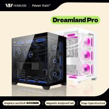 Power train Dreamland PRO ATX scheda madre PC gaming 360 raffreddato ad acqua Sala vista mare Custodia per computer da gioco in vetro bifacciale