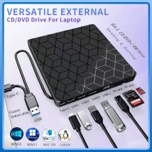 7 en 1 USB3.0 y tipo C CD DVD grabadora reproductor escritor grabador de DVD externo unidad óptica lector portátil para ordenador portátil de escritorio Notebook