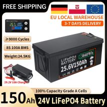 12V 24V 100AH 200AH 300AH 350AH 600AH LiFePO4 Batteria al litio ferro fosfato BMS integrato per camper camper Carrello da golf Carrello di stoccaggio solare
