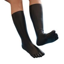 Latexsocken, nahtlose 3D-Zehensocken, eng anliegende Kniestrümpfe, schwarze lange Zehensocken