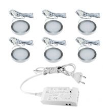 1–6 Stück LED-Schrankleuchte, 2 W, mit EU-US-Netzteil, Innenbeleuchtung für unter dem Küchenschrank, Zuhause, Kleiderschrank, Vitrine, Lampe, Dekor