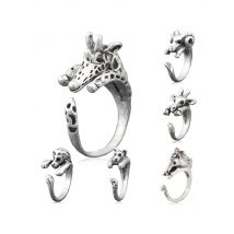 5 Style Giraffe & Goat & Horse & Lion & Leopard Shape Ringa for Women Midi Finger Vintage Retro Animal Ring Girls Ring Jewelry