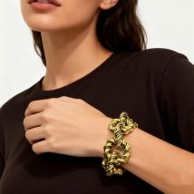 Gold Color Chunky Chain Bracelet Simple Boho Party Night Club Metal Bracelets For Women Statement Jewelry Wholesale