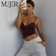 MUJER Slip Corset Top Women Sexy Backless Crop Top Woman Camisole Sleeveless Women's Tops Coquette Bustier Tube Tops for Women