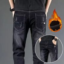 2024 herbst Winter Neue männer Verdicken Slim Fit Denim Hosen Thermische Außerhalb Party Hosen Hohe Qualität Plüsch Heißer Verkauf Jeans männlichen
