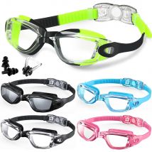Schwimmbrille, Schwimmbrille, beschlagfrei, klare Sicht, wasserdicht, schnell verstellbar, mit Ohrstöpsel, Nasenclip, Schwimmbrille