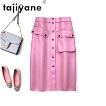 Tajiyane 2024 frauen Röcke Echt Schaffell Midi Rock Echtes Leder Rock Koreanischen Stil Womenswear Femme Jupes TN2212
