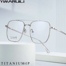 Yimaruili Mode Pilot Doppels trahl Titan legierung Herren Brille Retro Trend optische verschreibung pflicht ige Brillen fassungen Frauen 34421