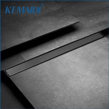 KEMAIDI Matte Schwarz Unsichtbare Bad Boden Ablauf Rechteck Typ Edelstahl Linear Dusche Boden Ablauf