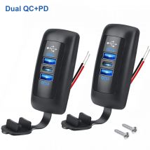 1/2pcs 12V RV USB Outlet Type-C PD3.0 & Dual QC3.0 Car USB Socket Quick Charge Adapter Universal Auto Charger for Marine ATV