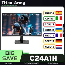 Monitor da gioco TITAN ARMY C24A1H 16:9 VA FHD, 23,6 pollici, 240 Hz ad alto aggiornamento e 1 ms MPRT, HDR10, design curvo 1500R, 1920 x 1080