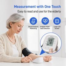 Aicare Medical Digitaler Blutdruckmessgerät, Oberarm, automatisches digitales Blutdruckmessgerät, tragbarer Pulse-HR-Monitor für den Heimgebrauch