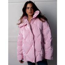 Bornladies Damen Herbst Winter verdicken warme Baumwolljacke matt glänzend Revers Brotjacke Mode lose lässige Baumwolljacke
