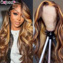 13x4 13x6 Hd Evidenziare Onda Del Corpo Parrucca Anteriore Del Merletto Per Le Donne Remy P4/27 Ombre Capelli Umani Frontale Del Merletto Parrucche Dei Capelli Umani Scelta Colla