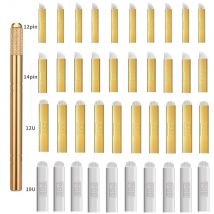Golden Tebori 3D Tattoo Stift mit 40 Stück 12PCD Klinge Microblading Tattoo Nadeln Permanent Make-up Handbuch für professionelle Augenbrauen