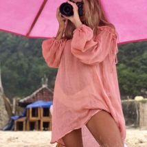 Neue Strand Tragen Abdeckung-ups Frauen Weiß Baumwolle Tunika Bikini Wrap Rock Badeanzug Abdeckung Up Bad Kleid Sommer Sarong plage pareo