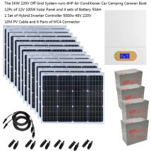 Solarpanel-Set, komplett, 5000 W, 5 kW, 110 V, 220 V, Solarplatte, Batterieladegerät, USV, MPPT-Hybrid-Wechselrichter, Auto, Camping, Wohnwagen, Boot, Wohnmobil