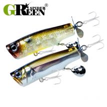 Neue Top Wasser Angeln lockt Popper Köder 75mm 13,5g mit Pailletten harten künstlichen Köder Salzwasser Bass Leurre Peche Angel gerät