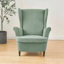 2pcs/set Jacquard Wing Chair Covers Solid Color Stretch Wingback Armchair Slipcovers Anti-dirty Furniture Protector Decor