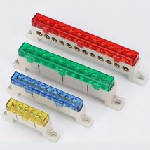 Morsettiera di distribuzione a 3/4/5/6/7/10 fori, senza filo, antipolvere, con barra di terra in rame, tipo ponte, con coperchio
