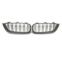 F32 F33 F36 M3 F80 M4 F82 F83 Real Carbon Fiber Double Line Front Grille Mesh For 4 Series 420i 428i 430i 440i 435i 2014-2020