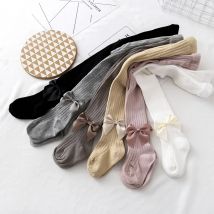 Süße Bowknot Strumpfhose für Mädchen gestrickte Baumwolle Winter Mädchen Strumpfhosen hohe Taille