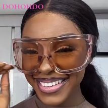DOHOHDO Übergroßen Quadratischen Sonnenbrille Frauen Persönlichkeit Einfache UV400 Brillen Frauen Mode Retro Brille Punk Gafas De Sol Mujer
