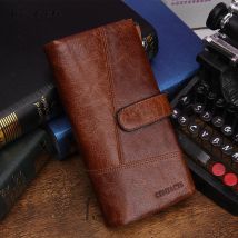 CONTACT'S Echtes Leder Herren Geldbörse Lange Vintage Bifold Herren Geldbörse Reißverschluss Geldbörsen Kartenhalter Geldklammern Handtaschen